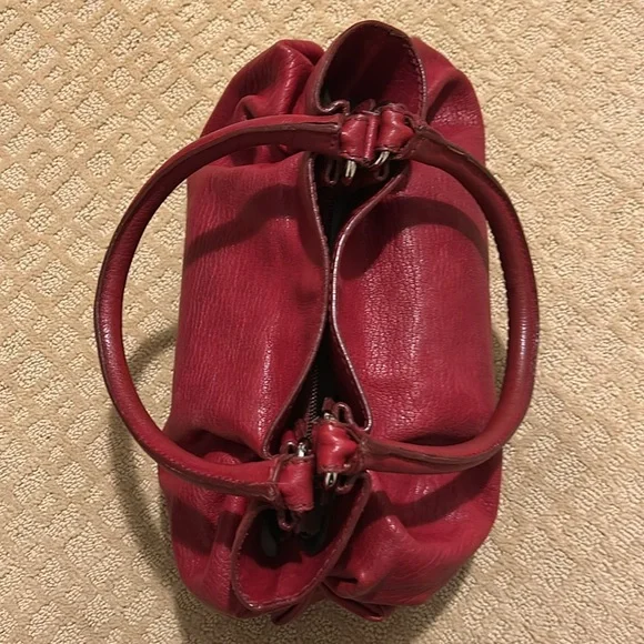 Dolce & Gabbana Lisa Pleated Red Grain Leather Bag With Compact & Dustbag - Picture 8 of 14